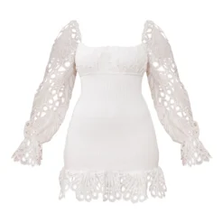 Robe Moulante Blanche Froncée à Manches En Dentelle -Pas Cher Robe Tendre Magasin 3e1388fe17c4cb8abe31285edd7041ab20207341 cms8462 6