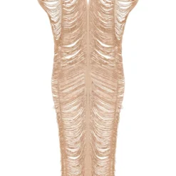 Robe De Plage Longue Dorée à Franges à Décolleté -Pas Cher Robe Tendre Magasin 3f9a39a97c0936430b37f507b4376ae82c1696af cnd7981 5