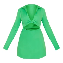 Robe Moulante Vert Vif Découpée à Col -Pas Cher Robe Tendre Magasin 4195f78807045b624910647f828a5cdde6998120 cna3074 5