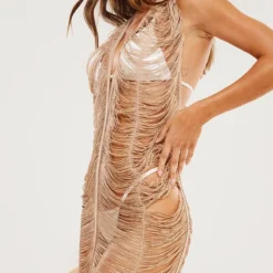 Robe De Plage Longue Dorée à Franges à Décolleté -Pas Cher Robe Tendre Magasin 4320531bb61835b20ba3f027584efcb2e4c65079 cnd7981 4