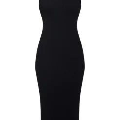 Robe Moulante Mi-longue Noire En Maille Côtelée Sans Manches -Pas Cher Robe Tendre Magasin 449bc51203f25a176f954b7f418470c4dff5583e cna9556 5