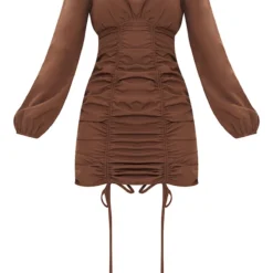 Robe Moulante Manches Longues Froncée Chocolat -Pas Cher Robe Tendre Magasin 45bf4c3679c46c4cb73f7233dc6c1b43595e6f2c cmo5652 5