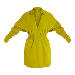 Robe Chemise Vert Olive Oversize à Taille Froncée -Pas Cher Robe Tendre Magasin 46fc336a8ceab7c1366d8d5a4d9c5afe08ebe1ed CMS9355 5