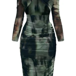 Robe Mi-longue En Mesh Multicolore Imprimé Zèbre Cache-coeur Découpée -Pas Cher Robe Tendre Magasin 48757f030938219c44dbaab93ac5f524f98cb688 cnc7764 5