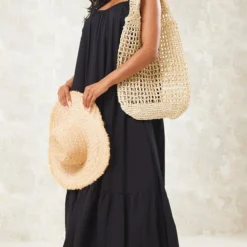 Robe Longue Plissée Noire Superposée à Bretelles -Pas Cher Robe Tendre Magasin 4947167ec45412081f66c2041ea552312eb62932 cne1534 1