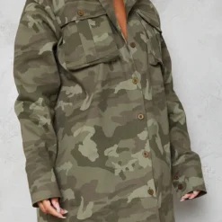 Robe Chemise Oversize Style Cargo Camouflage Multicolore à Poches -Pas Cher Robe Tendre Magasin 49c9108947ef70fc5dc6426fe4338a18e4c4ade2 cmz6988 5