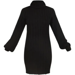 Robe Pull à Col Roulé Et Maille Tricot Côtelée Noire -Pas Cher Robe Tendre Magasin 4b9391e0baca0ccff54052a0a194555cb6a0edb3 cmu0218 6