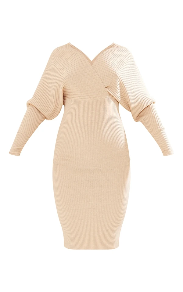 Robe Pull Cache-coeur Gris Pierre à épaules Dénudées 5 Robe Pull Cache-coeur Gris Pierre à épaules Dénudées – Image 5