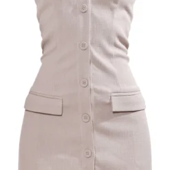 Robe Bustier Moulante Gris Pierre à Boutons Et Poches -Pas Cher Robe Tendre Magasin 4eafed335c77cc5611e76a58b84dbf7ac25c124d cnd8891 5