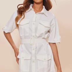 Robe Chemise Cargo écrue Ceinturée à Manches -Pas Cher Robe Tendre Magasin 4ed673993198395ac9a63d9a865a2594b667f902 cne1513 3