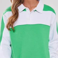Robe Sweat Vert Vif à Col Polo Et Rayure -Pas Cher Robe Tendre Magasin 4fa3ca775c0e447927a415ccc6b5ef731ced6290 cnb1049 4