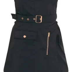 Robe Moulante Cargo Noire Plissée à Ceinture Nouée -Pas Cher Robe Tendre Magasin 50c982bf4a83448e4ce78f606cd36c0c146a3fd1 cne8495 5