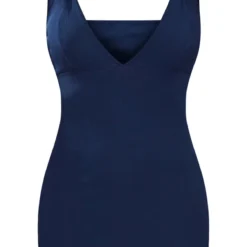 Robe Moulante Côtelée Bleu Marine à Décolleté Plongeant Et Bretelles -Pas Cher Robe Tendre Magasin 5384b6853ac6d7157ce32bda842dc4d0f279999f cnb9181 5