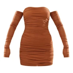 Robe Moulante En Mesh Froncé Marron Chocolat -Pas Cher Robe Tendre Magasin 5426be06b519df2eede4df39e8ab6da6472e9be8 cnd3513 5