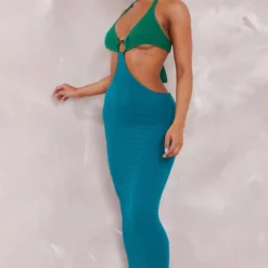 Robe Longue En Maille Tricot Turquoise à Anneau -Pas Cher Robe Tendre Magasin 5522f4a6ab2ec9749ca3b74f53c345dedf55f271 cne6243 3