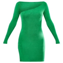 Robe Très Moulante En Acétate Vert à Col Asymétrique Et Manches Longues -Pas Cher Robe Tendre Magasin 567f8ba60494d4b80ea040eeab9bf2e9ca97820c cnb0812 5