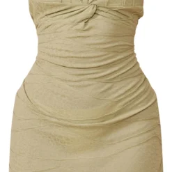 Robe Droite Bustier Texturée Vert Sauge Torsadée -Pas Cher Robe Tendre Magasin 57bfedc5896361ccb0bcd75abdf2d4b41b6456bd cnd5439 5