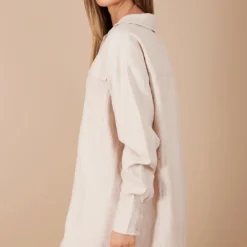 Robe Chemise Oversize Gris Pierre à Boutons-pression -Pas Cher Robe Tendre Magasin 584ea26ddfd13ba4ed923d0d746c8e263b913fdd cnc6999 2