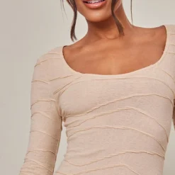 Robe Moulante Sable Texturée à Col Rond Et Manches Longues 8 Robe Moulante Sable Texturée à Col Rond Et Manches Longues -Pas Cher Robe Tendre Magasin 587696b3d4b5c929fde14f49f239be357e31143c cnb8083 4