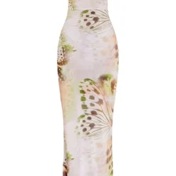 Robe Longue Moulante Verte Imprimé Papillons à Col Bénitier -Pas Cher Robe Tendre Magasin 58d76431f18edc6dfc8767ae459e147d03981b8e cmy6161 6