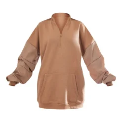 Robe Sweat Sable Oversize à Manches En Nylon Contrastantes -Pas Cher Robe Tendre Magasin 5b2af50154805bad798373cd6bb7361734680ea5 cnb1090 5