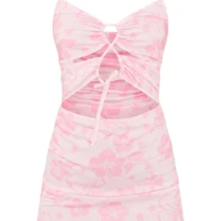 Robe Droite Dos Nu Fleurie Rose à Ourlet Volanté Et Découpes -Pas Cher Robe Tendre Magasin 5f577e8a41a5a4f8e34ba2be51f9365beef23073 cne8570 5