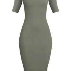 Robe Mi-longue Kaki à Col Haut Et Manches Courtes 9 Robe Mi-longue Kaki à Col Haut Et Manches Courtes -Pas Cher Robe Tendre Magasin 61b0b0630e331f58bf88faa2c214e96d70604caf cnd1305 5