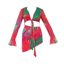 Robe Chemise Cache-coeur Moulante Multicolore Imprimé Abstrait -Pas Cher Robe Tendre Magasin 61cc99d4ead46346e116675eff3b65f658b72228 cmy7903 6