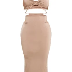 Robe Longue Moulante Taupe Découpée Croisée Au Cou -Pas Cher Robe Tendre Magasin 6268af3ec44806e26a98f9abf050bdf1b7d03242 cnd5827 5