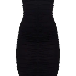 Robe Mi-longue Noire Très Froncée à Bretelles Fines -Pas Cher Robe Tendre Magasin 63d67b5b3210e9b934a89174116f3667ee11dae9 cmy4489 6