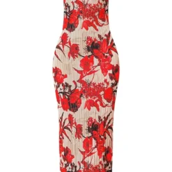 Robe Longue Plissée Nude Fleurie à Bretelles -Pas Cher Robe Tendre Magasin 66509bae26e2e4d0ee2111c035995d40bfd3c2a8 cna1286 6