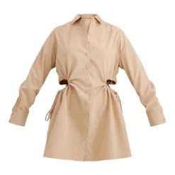 Robe Chemise Gris Pierre à Taille Froncée Et Découpée -Pas Cher Robe Tendre Magasin 699bdcd602fd264b984728ece27d914927986cfb cnd4384 5