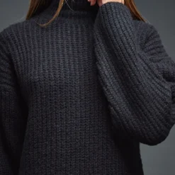 Robe Pull Oversize Noir Profond En Maille Chunky à Col Roulé -Pas Cher Robe Tendre Magasin 6d0a7842d90a4298921cb72b6f79185bf627b564 cnc2712 4