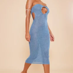 Robe Longue Bleue En Maille Tricot Pailletée Découpée -Pas Cher Robe Tendre Magasin 6d4c553675caf7afed1c9941c17ccfd98999ff1c cnc3263 3