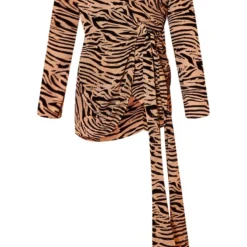 Robe Moulante Portefeuille Crème à Imprimé Zébré Dévoré à Nouer Sur La Taille -Pas Cher Robe Tendre Magasin 6dab2a74b34d4f58f91f62584952991143ed8d70 cmz0926 6