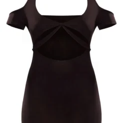 Robe Très Moulante Torsadée Chocolat à Dos Nu Noué -Pas Cher Robe Tendre Magasin 70199cc30c6d2e5b962e7569eff236d2dfea4daa cnd2280 5