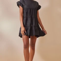 Robe Babydoll En Broderie Anglaise Noire -Pas Cher Robe Tendre Magasin 70ba9438c0b234255303a08f12dab8c4f540a8b7 clv3671 3