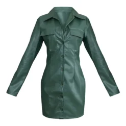 Robe Chemise En Similicuir Kaki à Boutons -Pas Cher Robe Tendre Magasin 712cfca9150615d10f8b07c66c79a1fed64aa0d8 cnc6638 5