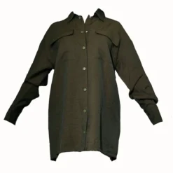 Robe Chemise Oversize Kaki Foncé à Boutons-pression -Pas Cher Robe Tendre Magasin 72a8d1cbb5543271a018aecf55b7e34bb18138f0 cnc6998 5
