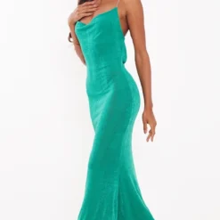 Robe Longue Moulante En Acétate Verte à Dos Bénitier Et Bretelles à Strass -Pas Cher Robe Tendre Magasin 7400149b2c7fd73b6ad6a47c9bad83ef215dc320 cnb3695 3