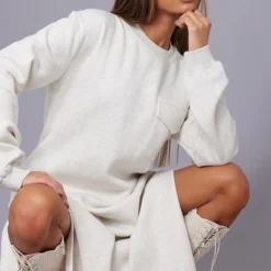 Robe Pull Longue Avoine Oversize à Doublure Polaire Détail Fendu -Pas Cher Robe Tendre Magasin 750e74b80a4304a66b32e37fa83e79413f379a65 cmv8441 5