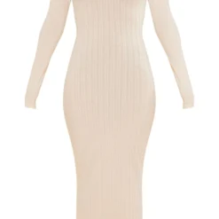 Robe Longue Très Côtelée écrue à Découpe Goutte D'eau Et Manches Longues -Pas Cher Robe Tendre Magasin 798cfc2f940074c13e13daddaa59a6f6658b578b cnb7266 5