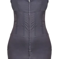 Robe Moulante Gris Anthracite Tissée à Détail Coutures Et Zip -Pas Cher Robe Tendre Magasin 7b017849bbd5e290e79d1a6d5bb733941b9039b9 cnd1707 5