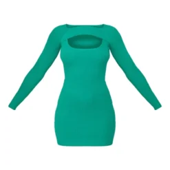 Mini Robe En Maille Tricot Côtelée Vert Vif à Découpe Sur L'avant -Pas Cher Robe Tendre Magasin 7be520c659b74bf202c9eecdb96883c17408c4d2 cnb1355 5