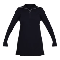 Robe Pull Oversize Côtelée Noire à Col Haut Et Demi-zip -Pas Cher Robe Tendre Magasin 7c284742c1ebbfc8d17dcb6b6710e9dbe79da0d1 cnc2873 5