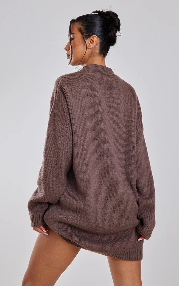 Robe Pull Vison En Maille Tricot Effet Brossé 2 Robe Pull Vison En Maille Tricot Effet Brossé – Image 2