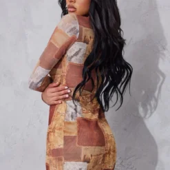 Robe Moulante En Mesh Froncé Marron Imprimé Jean à Manches Longues 6 Robe Moulante En Mesh Froncé Marron Imprimé Jean à Manches Longues -Pas Cher Robe Tendre Magasin 7dc7e5708da3a3f8439ec6c0561adece959eb60a cnd1335 2