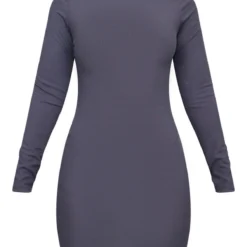 Robe Moulante Côtelée Gris Anthracite à Dos Lacé Et Manches Longues -Pas Cher Robe Tendre Magasin 7f7697627396e6ace9ae850c3a09c94fdb2c7783 cnc5777 5