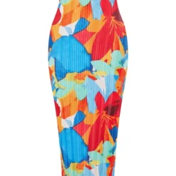 Logic Robe Bustier Longue Plissée Multicolore à Fleurs Abstraites Et Dos Bénitier -Pas Cher Robe Tendre Magasin 813ffd336311abb3f55c00490a6ac2907f3d00ea cne8712 5