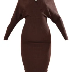 Robe Pull Cache-coeur Chocolat à épaules Dénudées -Pas Cher Robe Tendre Magasin 8187e856524c4fea03feb0421c8a1240e243e671 cmu0237 6